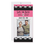 Pink, Black and White Fish Save The Date photo cards
