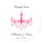 Pink & Black Chandelier Favour Stickers