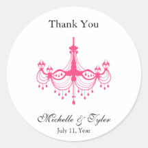 Pink & Black Chandelier Favour Stickers