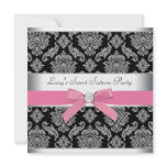 Pink Black Damask Sweet 16 Birthday Party