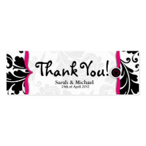 Pink & black damask Wedding favour Gift tag
