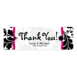 Pink & black damask Wedding favour Gift tag business cards