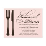 PINK & BLACK FLATWARE | REHEARSAL DINNER INVITE POST CARD