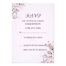 Pink & Black Floral RSVP Personalised Announcement
