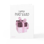 Pink & Black Gift Birthday Greeting Cards