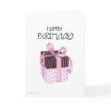 Pink & Black Gift Birthday cards