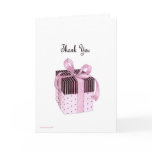 Pink & Black Gift Thank You Card