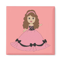Pink & Black Gown Princess 1 magnets