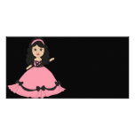 Pink & Black Gown Princess 2 photo cards