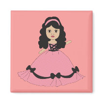 Pink & Black Gown Princess 2 magnets
