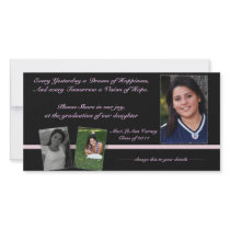 Pink & Black Graduation Invite for Maci Photo Card