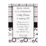 Pink Black Invitation Post Cards