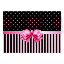 Pink & Black Polka Dots/Stripes