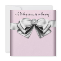 Pink Black Princess Baby Shower Invite