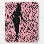 Pink Black Sexy Easter Bunny Silhouette Mouse Pad mousepads