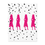 Pink & Black Silhouette Grad Post Cards