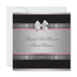 Pink Black Silver Elegant Sweet Sixteen invitations