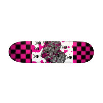 Pink + Black Skullz Skate Board Decks