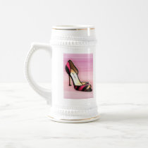 Pink & Black Stripe Coffee Mugs