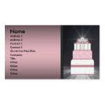Pink & Black Wedding Cake Business Cards