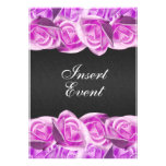 Pink black wedding elegant rose custom announcements