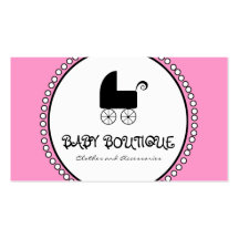 Pink Black White Baby Boutique Business Cards