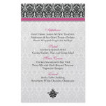 Pink, Black, White Damask Menu Card flyers