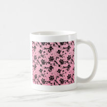 Pink, Black, White Silhouette mugs
