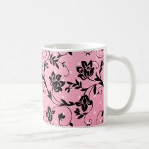 Pink, Black, White Silhouette mugs