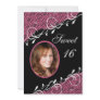 Pink & Black Zebra Print Sweet 16 Invitation