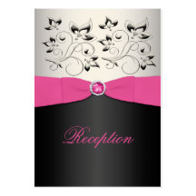 Pink, Blck, and Silver Reception Enclosure Card Business Card