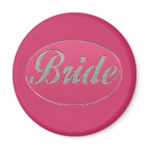 Pink Bling Bride Refrigerator Magnets