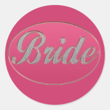 Pink Bling Bride Sticker