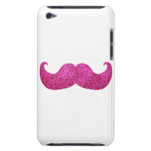 Pink Bling Moustache (Faux Glitter Graphic) Case-Mate iPod Touch Case