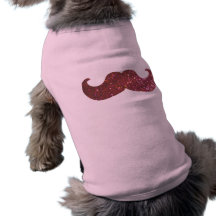 Pink Bling Moustache (Faux Glitter Graphic) Pet Clothes