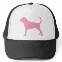 Pink Bloodhound Dog hats
