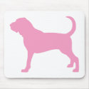 Pink Bloodhound Dog mousepads