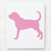 Pink Bloodhound Dog Mouse Mats