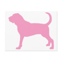 Pink Bloodhound Dog Post Card