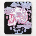 Pink Blossom Skull mousepads