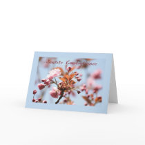 pink blossom sympathy card italian