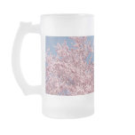 Pink Blossoms Frosted Glass Mugs Spring