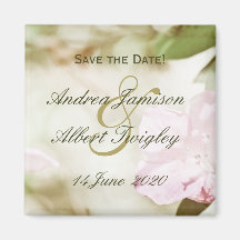 Pink Blossoms Wedding Save the Date Refrigerator Magnets