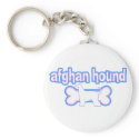 Pink & Blue Afghan Hound keychains