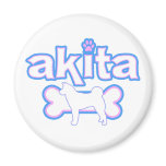 Pink & Blue Akita magnets
