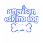 Pink & Blue American Eskimo Dog t-shirts