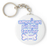 Pink & Blue American Pit Bull Terrier keychains