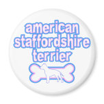 Pink & Blue American Staffordshire Terrier magnets