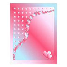 Pink, blue and white Valentine Design Personalized Announcement