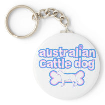 Pink & Blue Australian Cattle Dog Keychain
